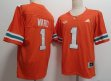 Miami Hurricanes #1 Cam Ward orange college football jerseys