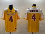 Arizona State #4 Cam Skattebo Yellow white college football jerseys-BD
