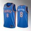 Youth Oklahoma City Thunder #8 Jalen Williams blue nba jerseys Hot press font