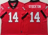 Georgia Bulldogs Black #14 Gunner Stockton red college football jerseys