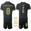 2025-2026 Mexico team #8 G.RODRIGUEZ Black and Gold kid soccer jerseys