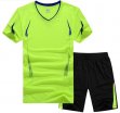 Sportswears Summer Sport Suits Men Hiking Running T-Shirts With Shorts-green black Sportswears Summer Sport Suits Men Hiking Running T-Shirts With Shorts-green black