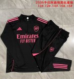 2025-2026 Arsenal club black kid Soccer uniforms with Long Trousers E25187