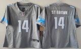 Youth Detroit Lions #14 Amon Ra St Brown gray Nike Vapor F.U.S.E. Limited Jersey