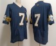 Notre Dame Fighting Irish #7 Audric Estime blue college football jerseys-XST 01