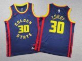 Youth Nike Golden State Warriors #30 Stephen Curry white Navy nba basketball jersey city version