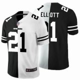 Dallas Cowboys #21 Ezekiel Elliott white black Split Nike Color Rush Limited Jersey