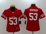 Women Nike San Francisco 49ers 53 Navorro Bowman red Color Rush Limited Jersey