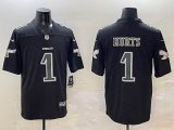 Nike Eagles #1 Jalen Hurts black fashion Color Rush Limited Jersey-BD