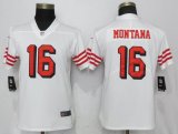 Women Nike San Francisco 49ers 16 Montana Nike White Color Rush Vapor Untouchable Player Jersey