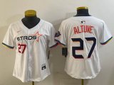 Women Houston Astros #27 Jose Altuve white majestic baseball jerseys Joint name