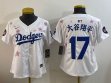 Women 2025 Nike Los Angeles Dodgers #17 Shohei Ohtani white fashion majestic baseball jerseys Sakura plate 03
