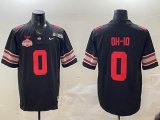 Ohio State Buckeyes #0 black college football jerseys with 2025 championship patch