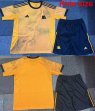 2025-2026 Roma club yellow blue kid soccer jerseys away