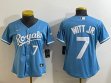 Youth Nike Kansas City Royals #7 Bobby Witt Jr. skyblue majestic baseball jerseys -BD 01