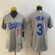 Youth Los Angeles Dodgers Chris Taylor gray majestic baseball jersey