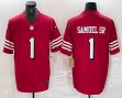 San Francisco 49ers #1 Deebo Samuel Sr red throwback Nike Vapor F.U.S.E. Limited Jersey