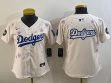 Youth 2025 Nike Los Angeles Dodgers beige majestic baseball jerseys Sakura plate 02
