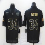 Nike Chicago Bears #34 Walter Payton black Color Rush Limited Jersey Commemorative Edition-BD