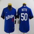 Youth New Nike Los Angeles Dodgers #50 Mookie Betts blue majestic baseball Jersey city version