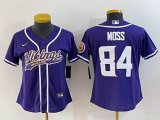 Women Nike Minnesota Vikings #84 Randy Moss purple NFL football jerseys-BD