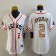 Youth Nike Houston Astros #2 Alex Bregman white gold majestic baseball jerseys 02
