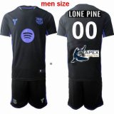 Custom Barcelona club black men soccer jerseys Joint name