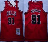 Youth Chicago Bulls #91 Dennis Rodman red Throwback nba basketball jerseys -XD
