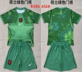 2026-2027 Netherlands team green kids goalkeeper soccer jerseys