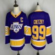 Custom Adidas Los Angeles Kings 99# Wayne Gretzky purple nhl jersey with C patch-FH