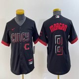 Youth Nike Cincinnati Reds #8 Joe Morgan black Flexbase Authentic Collection Jersey city version -BD 02
