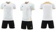 Custom white black soccer jerseys