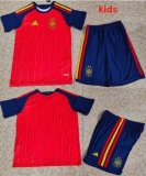 2026-2027 Spain team red blue kids soccer jerseys home