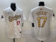 2025 Nike Los Angeles Dodgers #17 Shohei Ohtani white gold fashion majestic baseball jerseys 03