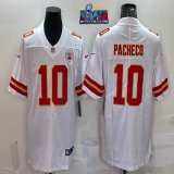 2023 super bowl Youth Nike Kansas City Chiefs #10 Isiah Pacheco white Color Rush Limited Jersey-BD