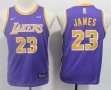 Youth Nike Los Angeles Lakers #23 LeBron James purple NBA jersey-S8