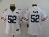 Women Nike Bears #52 Khalil Mack white Color Rush Limited Jersey 100th patch