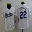 Custom Youth Nike Angeles Dodgers #22 Clayton Kershaw white World Series Champions majestic baseball jersey-BD 01