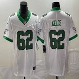Nike Philadelphia Eagles #62 Jason Kelce white throwback Color Rush Limited Jersey