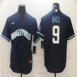 Chicago Cubs #9 Javier Báez Nike Navy 2021 City Connect majestic baseball Jersey