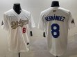 2025 Nike Los Angeles Dodgers #8 Enrique Hernandez white gold fashion majestic baseball jerseys 02