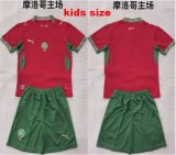2026-2027 Morocco club red green kid soccer jerseys home
