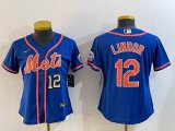 Women Nike New York Mets #12 Francisco Lindor blue majestic mlb jerseys-BD 02