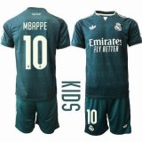 2026-2027 Real Madrid club #10 MBAPPE green kid soccer jerseys away