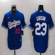 Nike Los Angeles Dodgers #23 Kirk Gibson blue majestic baseball jerseys 01