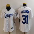Youth Nike Los Angeles Dodgers #31 Tyler Glasnow white fashion MLB baseball Jersey-Joint name-BD