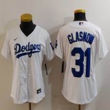 Youth Nike Los Angeles Dodgers #31 Tyler Glasnow white fashion MLB baseball Jersey-Joint name-BD