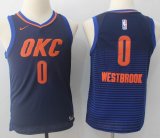 Youth Nike Oklahoma City Thunder #0 Russell Westbrook blue fashion nba jersey-MHD