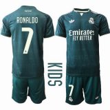 2026-2027 Real Madrid club #7 RONALDO green kid soccer jerseys away