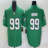 Philadelphia Eagles #99 Jerome Brown Green throwback Color Rush Limited Jersey -BD